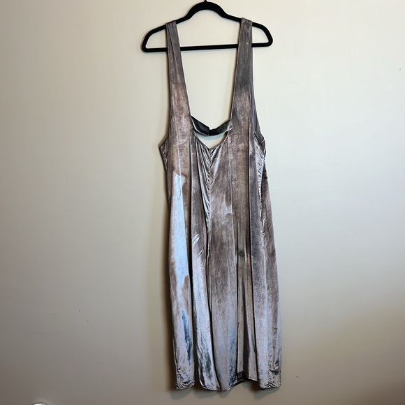 EUC Anthropologie Maeve XL Silver Velvet Wide Leg Oversize Romper Jumpsuit - Picture 5 of 5